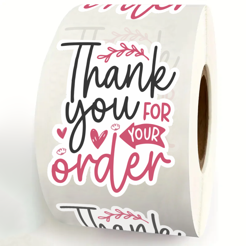 Sticker Label Roll - 200 buah/gulung, Stiker Ucapan Terima Kasih