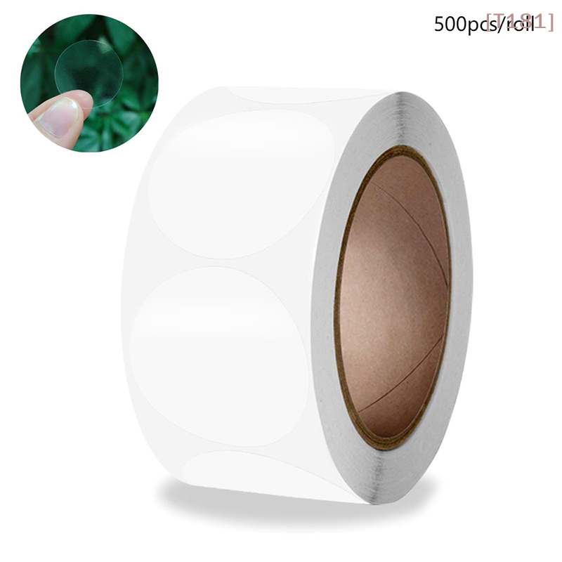 Sticker Label Roll - 500pcs/roll Stiker Transparan Bulat Segel Label