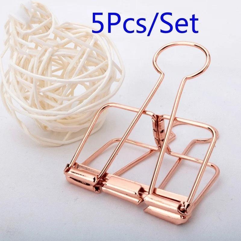Binder Clip Assorted - 5 Buah Klip Binder Logam Rose