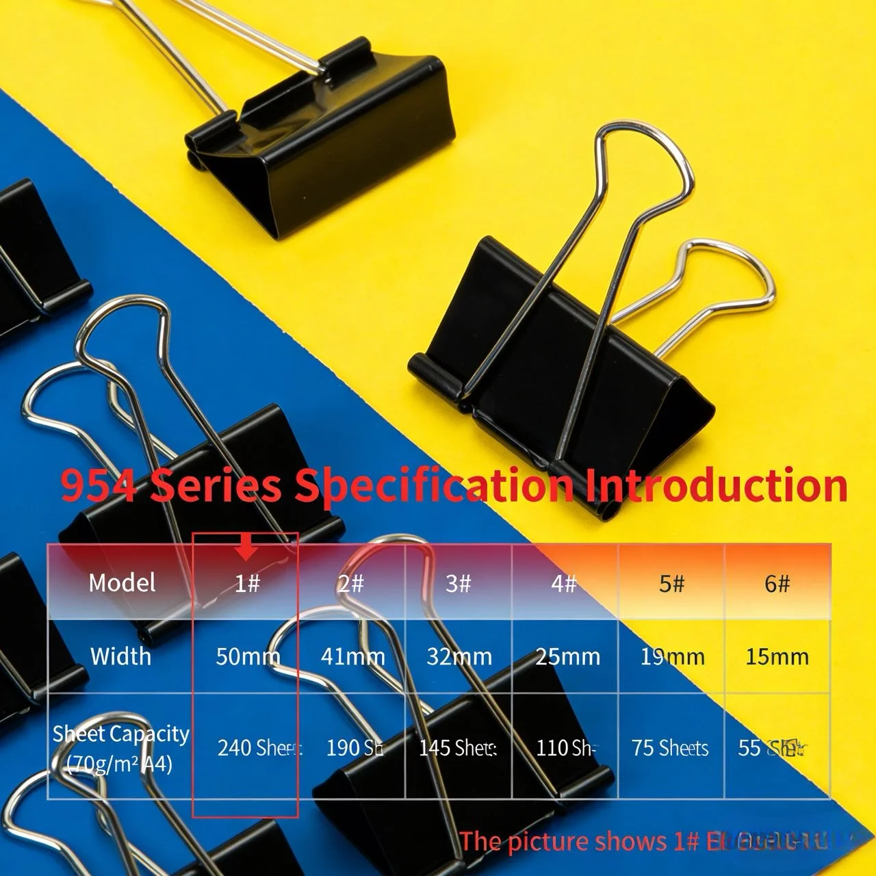 Klip Binder Hitam Seri 954 12p - Binder Clip Assorted ulasan dan harga