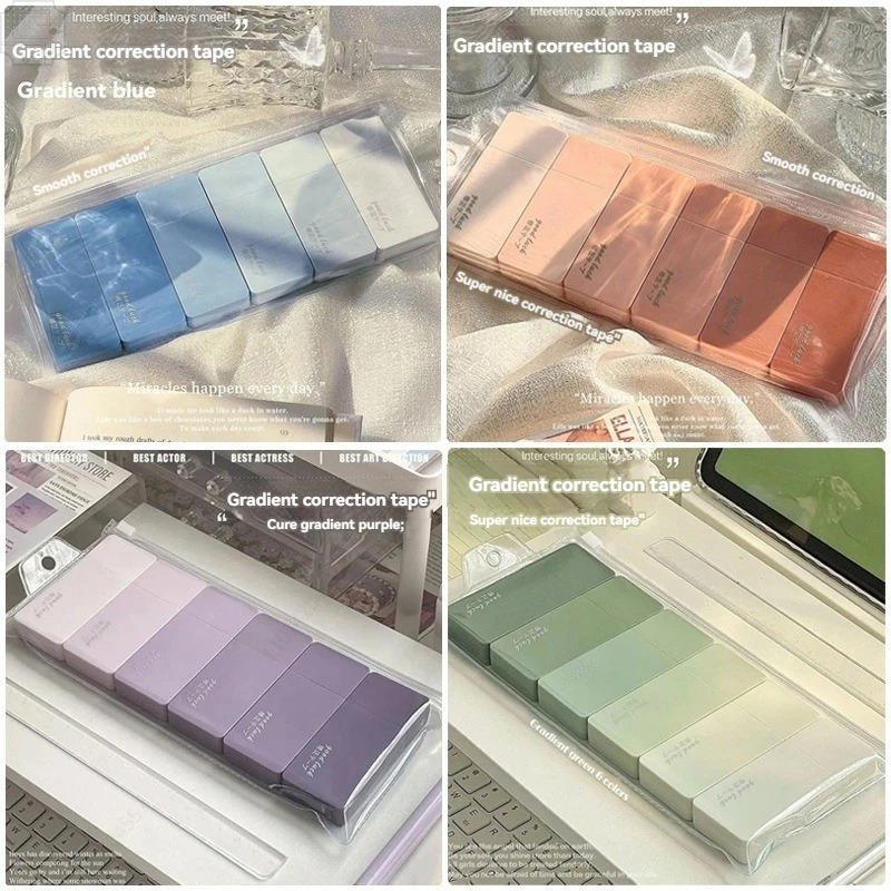 6 Buah Pita Koreksi Macaron Lu - Correction Tape Roller ulasan dan harga